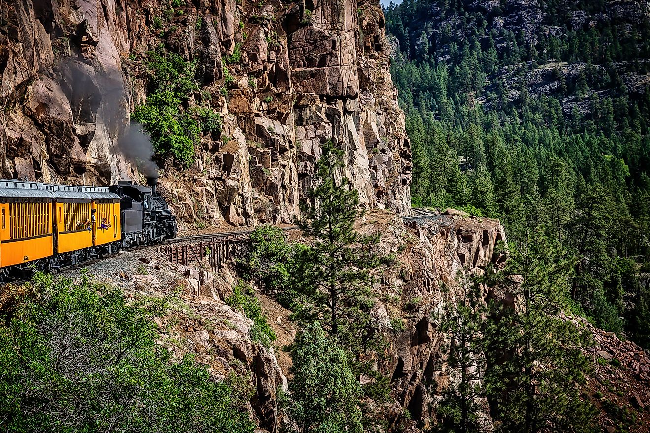 The Durango & Silverton Narrow Gauge Railroad in Colorado.