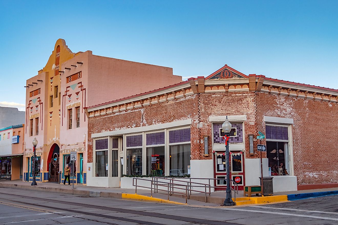 Rustic buildings in the historic downtown area of Silver City in New Mexico. Editorial credit: travelview / Shutterstock.com