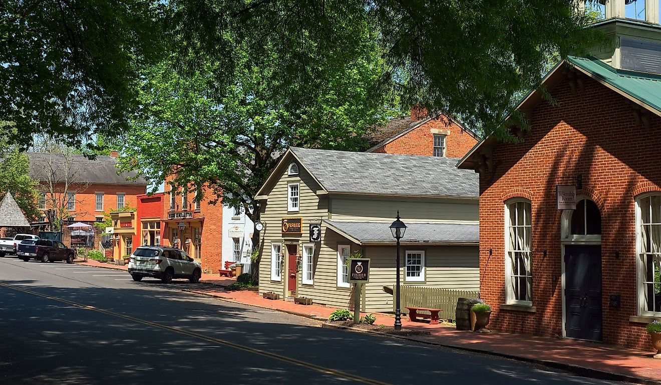 Historic Roscoe Village on the edge of Coshocton features restored buildings from the early 1800s that are still in use as homes and businesses. Editorial credit: Kenneth Sponsler / Shutterstock.com