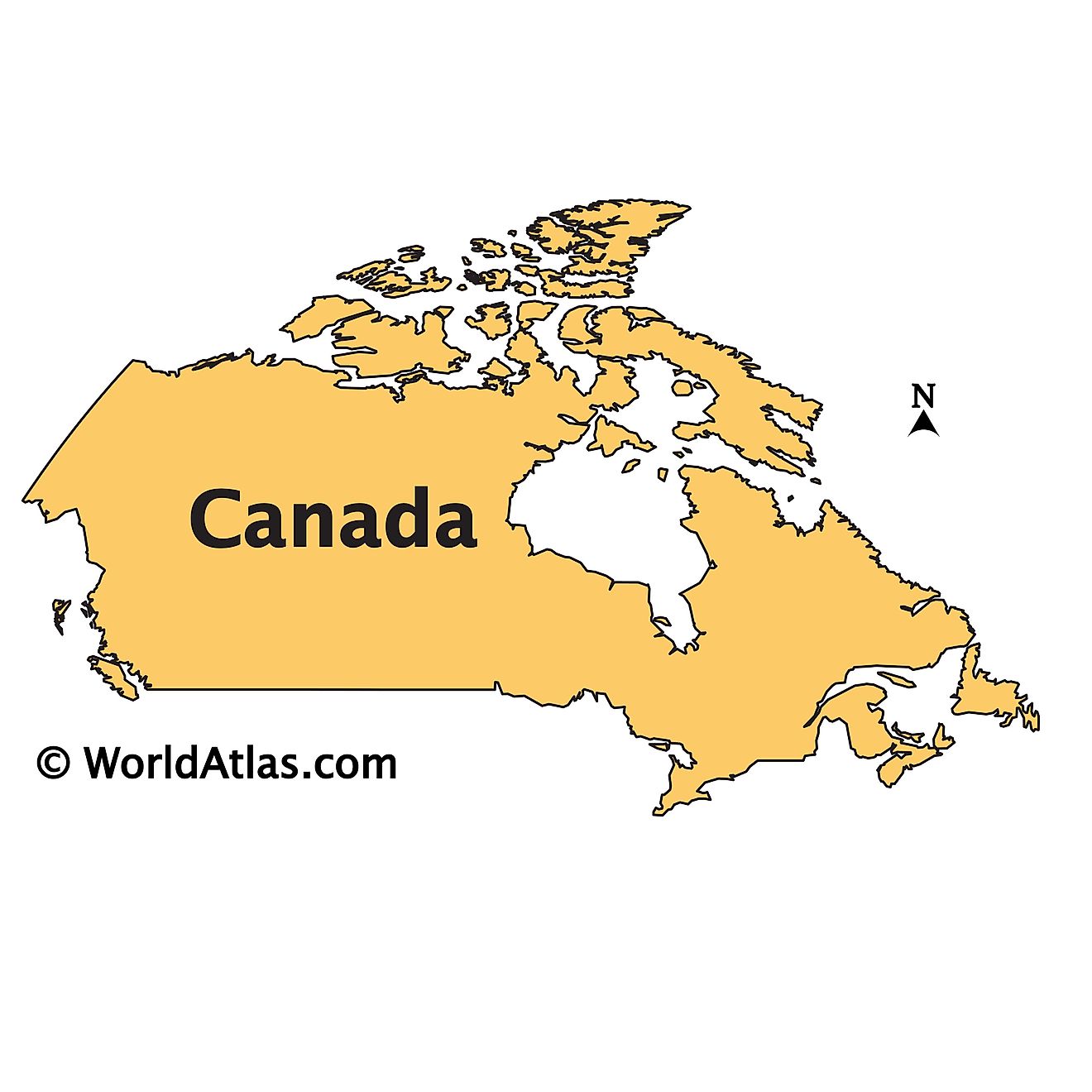 Blank Physical Map Of Canada