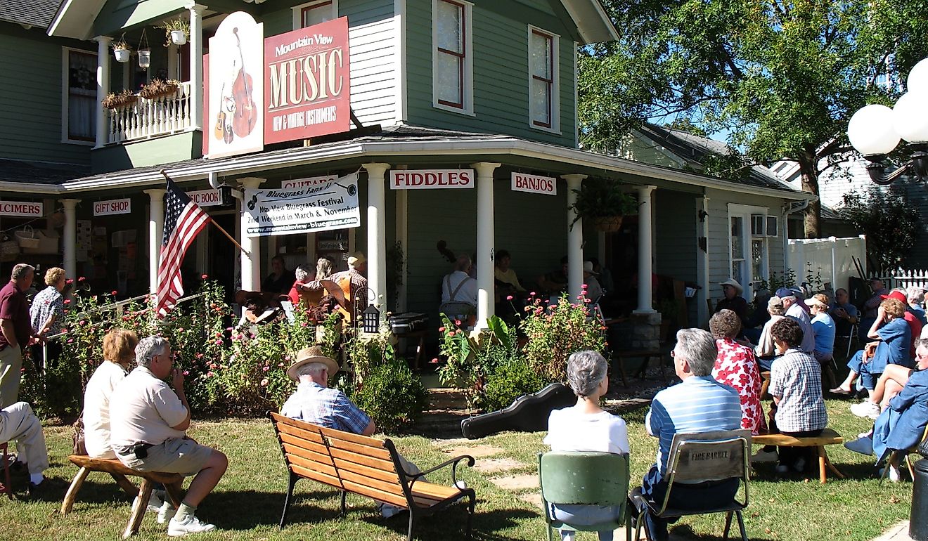 Folk Music Capital of the World, Mountain View, Arkansas. Editorial credit: Travel Bug / Shutterstock.com