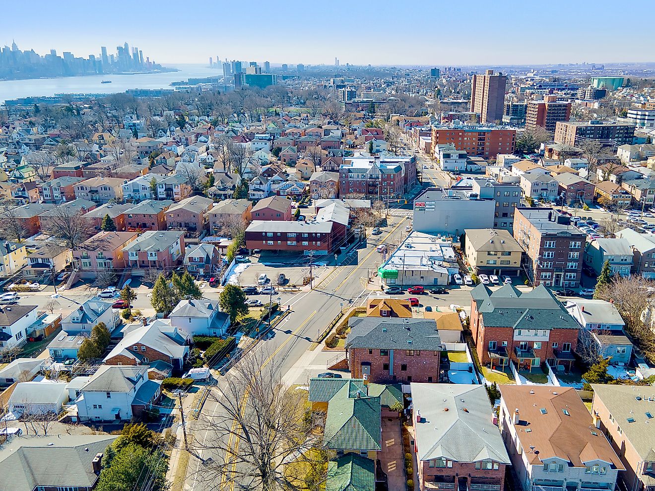 Aerial of Palisades Park New Jersey