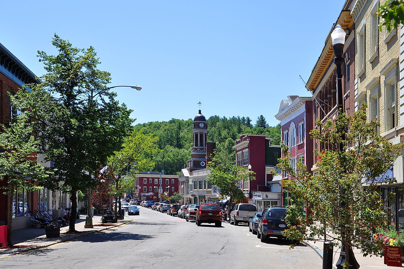 Main Street in Saranac Lake, New York. Image credit Wangkun Jia via Shutterstock