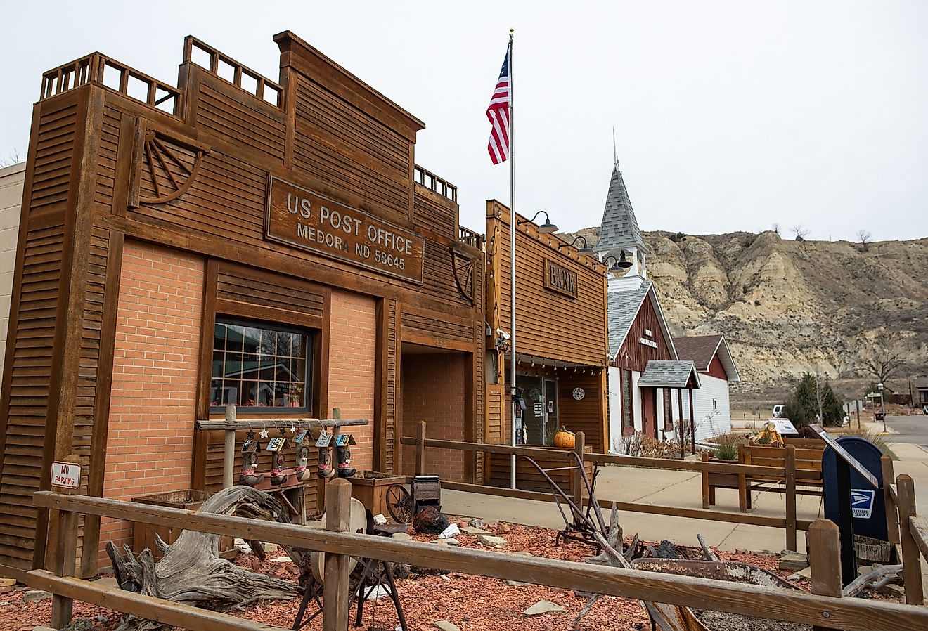 United States Post Office in Medora, North Dakota. Image credit Michael Gordon via Shutterstock