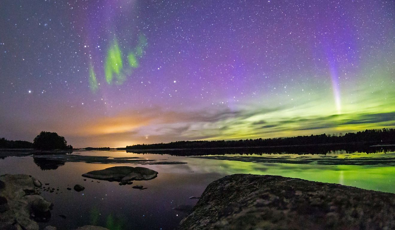 Northern Lights over Voyageurs National Park near Baudette, Minnesota.