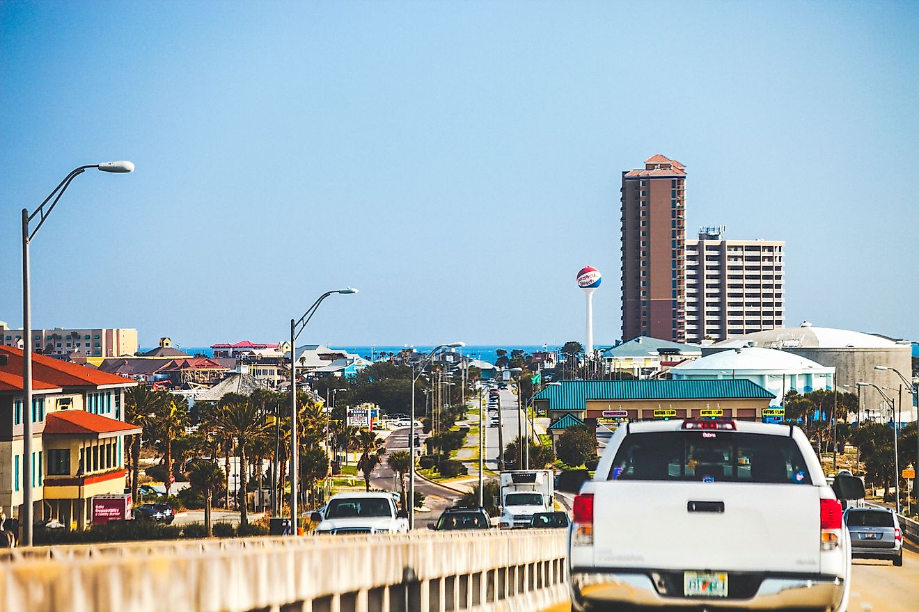 View from the bridge to Pensacola Beach, Santa Rosa Island.