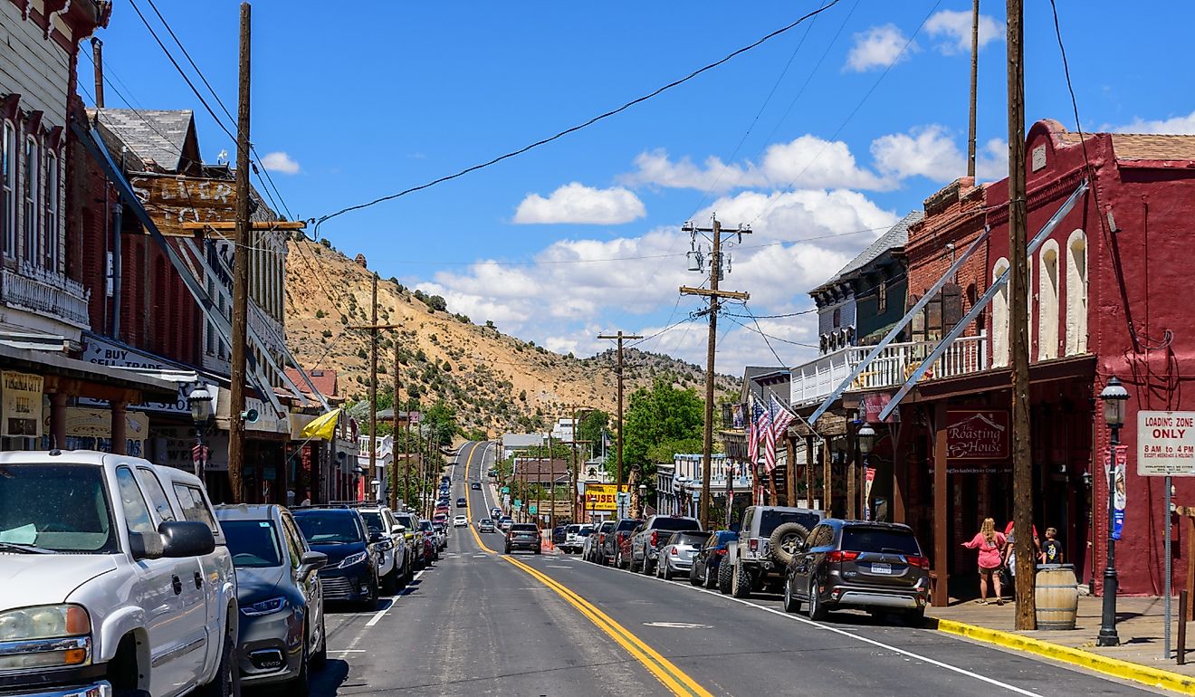 Scenic view of Victorian building on historic Main C street in downtown Virginia City, Nevada. Editorial credit: Michael Vi / Shutterstock.com