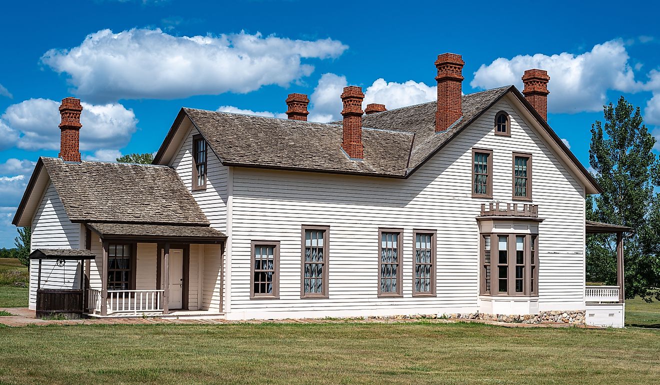 Historic Custer House at Fort Abraham Lincoln State Park in North Dakota.