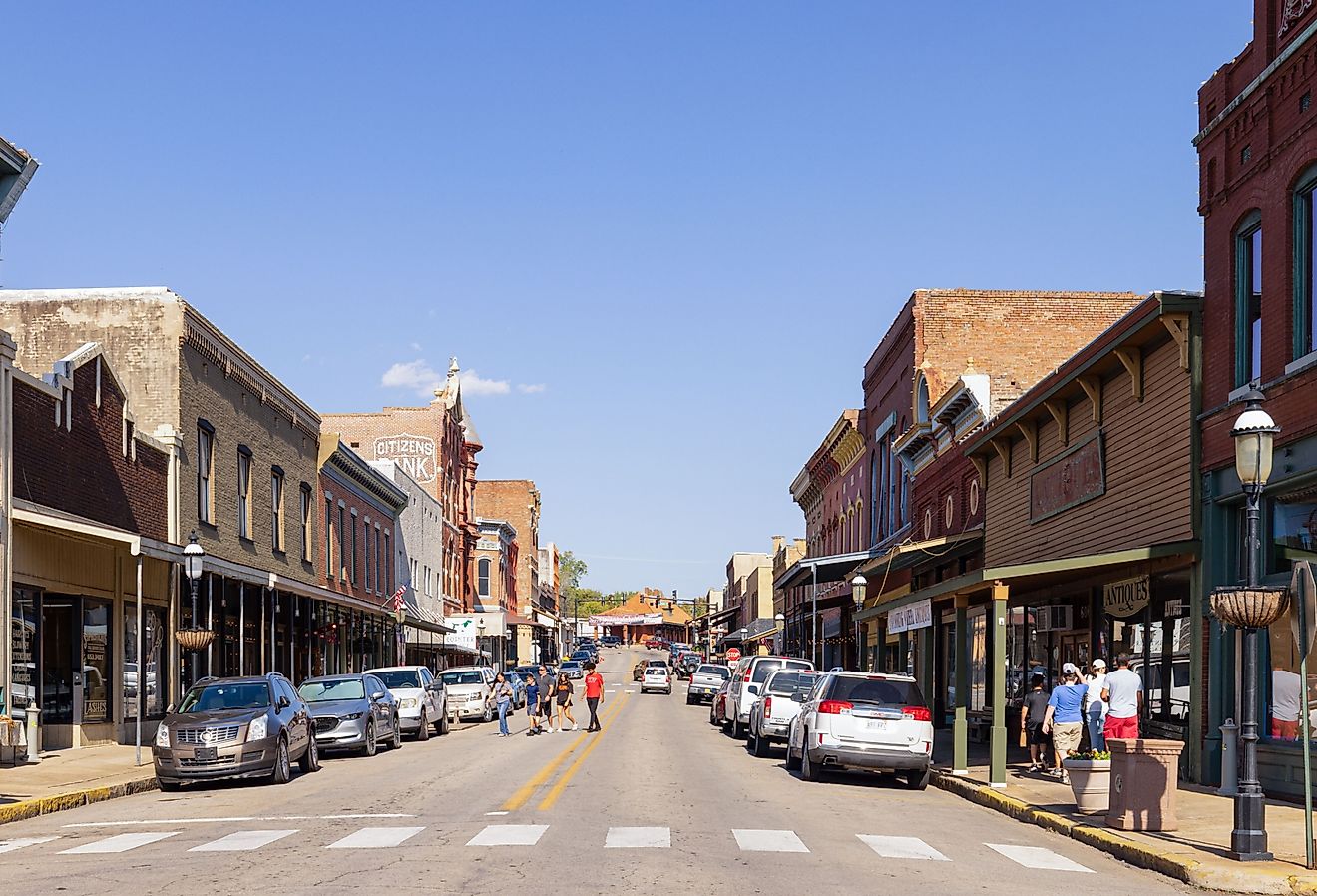 The old business district on Main Street in Van Buren. Image credit Roberto Galan via Shutterstock.