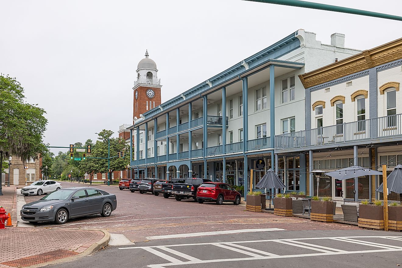 Historic buildings along Water Street in Bainbridge, Georgia. Editorial credit: Roberto Galan / Shutterstock.com