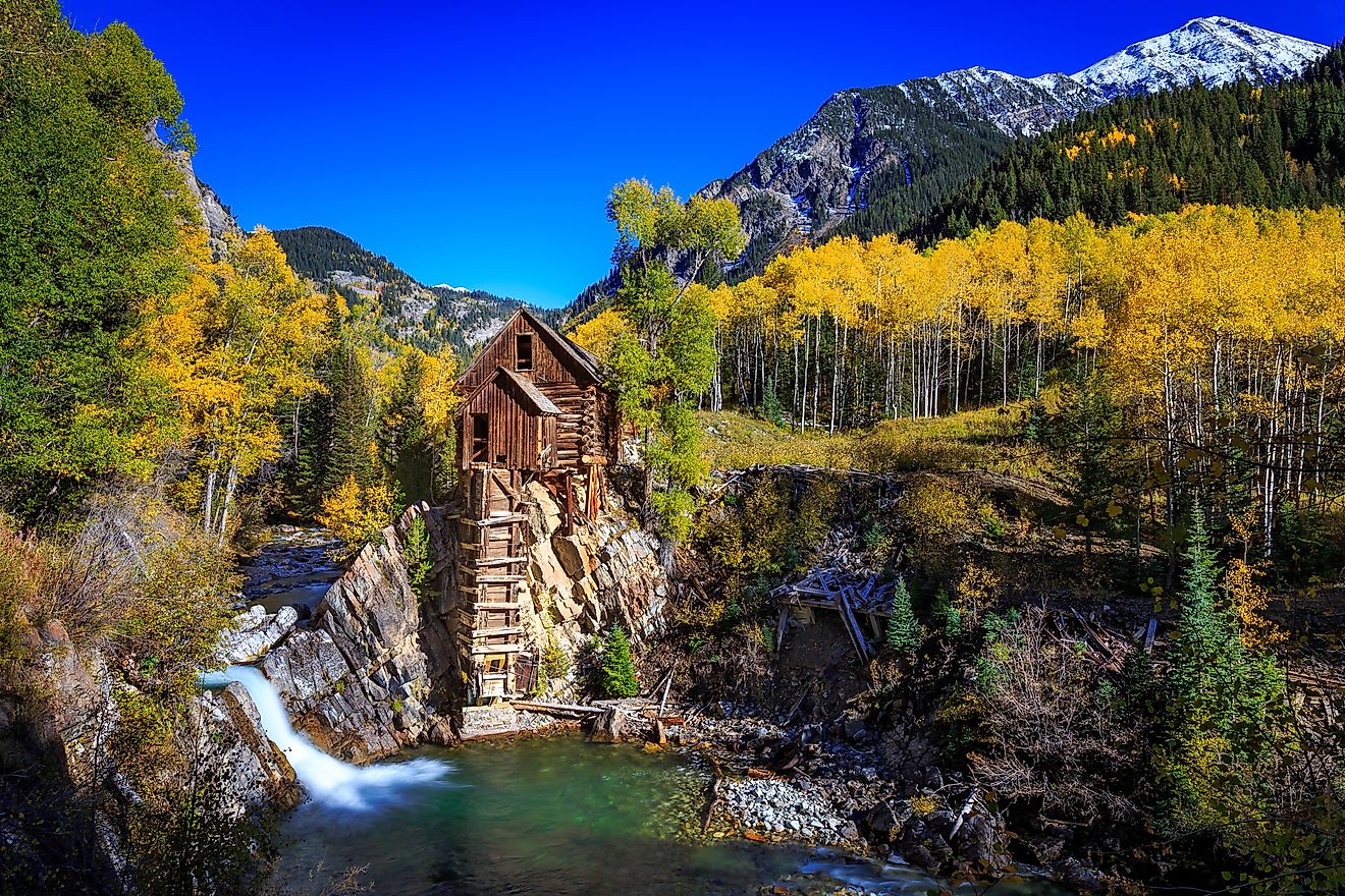 View of Crystal Mill near the town of Marble in Colorado.