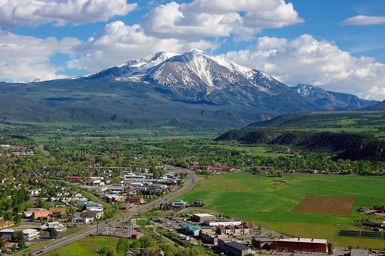 Aerial view of Carbondale, Colorado.