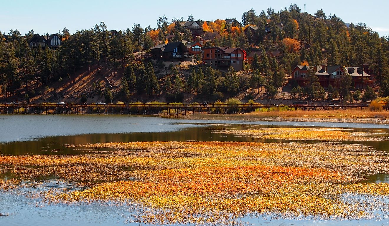 Beautiful autumn fall season in Big Bear Lake, California.