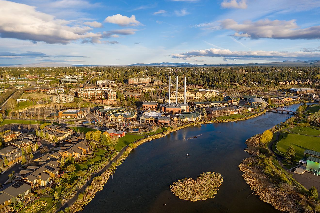 The Deschutes River running past Bend, Oregon.