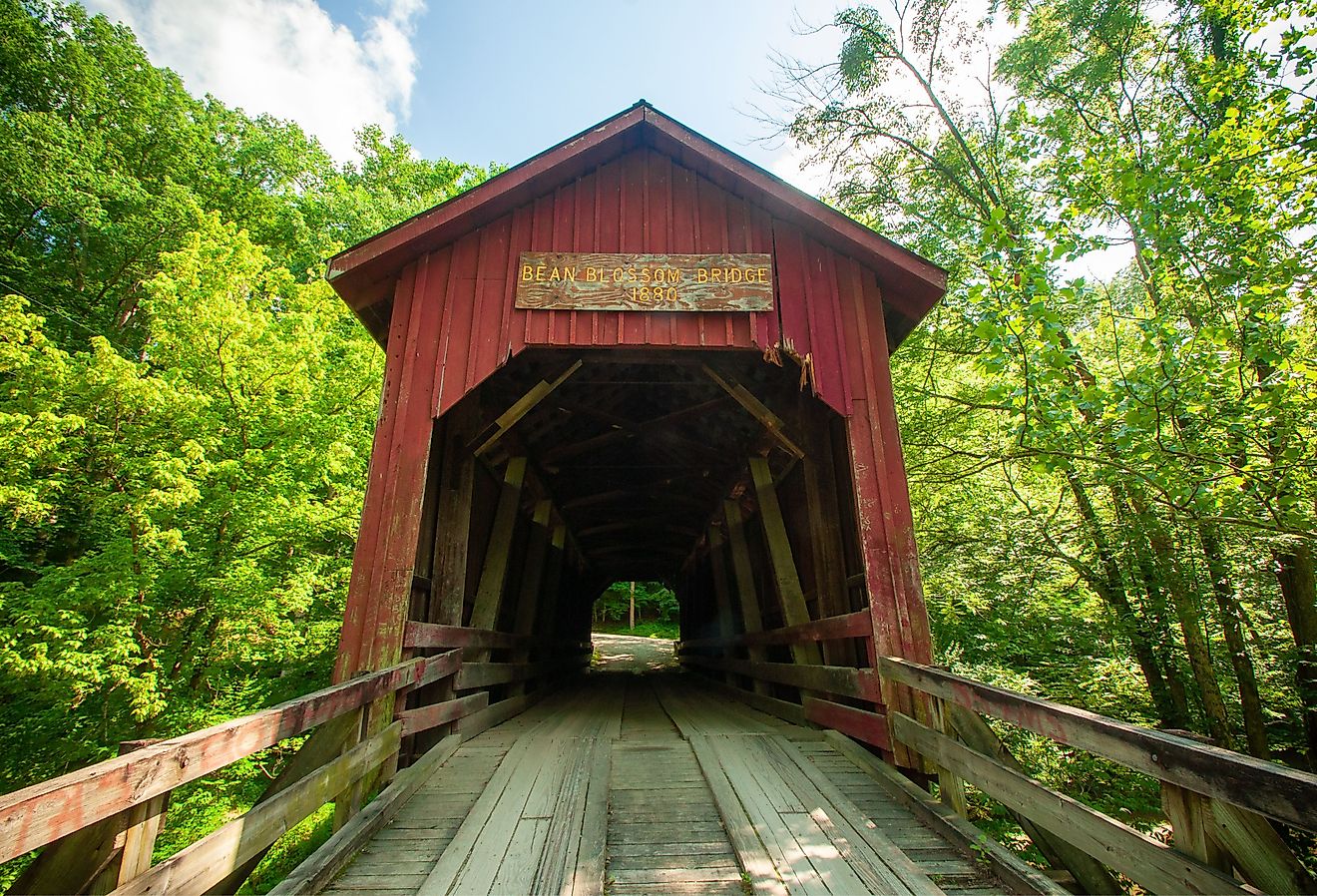 Bean Blossom Covered Bridge near Nashville, built in 1880.