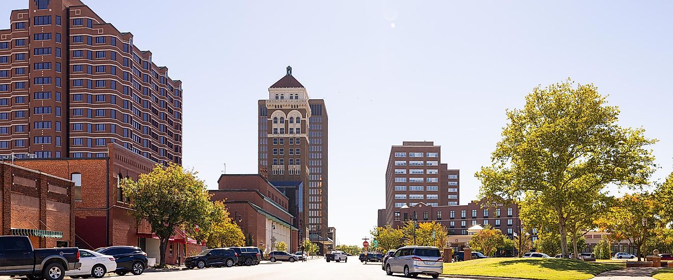 The downtown buildings as seen on Keeler Avenue in Bartlesville, Oklahoma. Editorial credit: Roberto Galan / Shutterstock.com