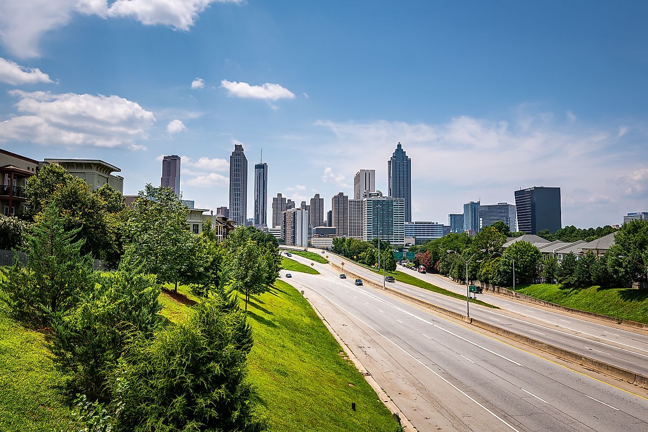 View from the Jackson Street Bridge in Atlanta, Georgia.