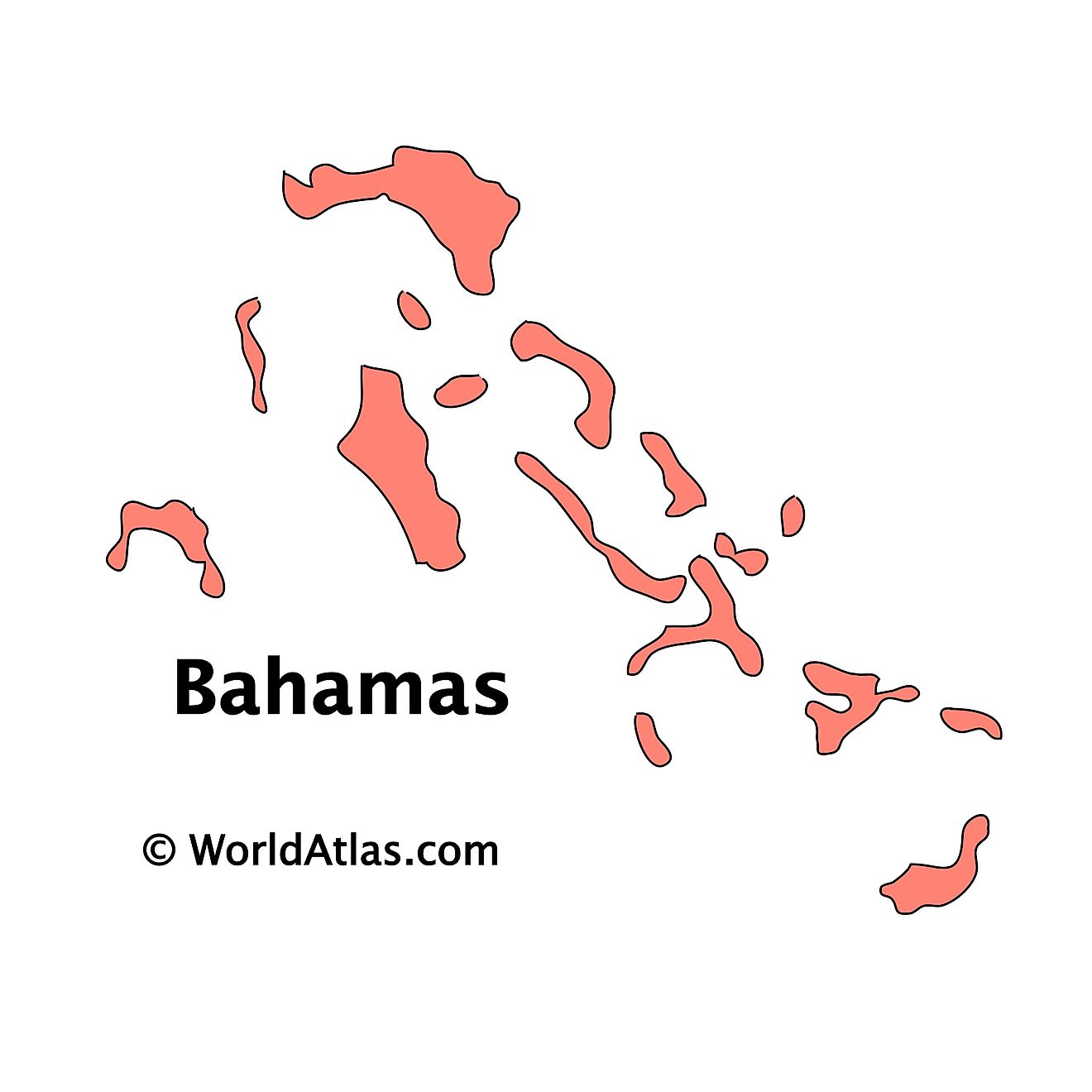 Mapa de contorno de las Bahamas