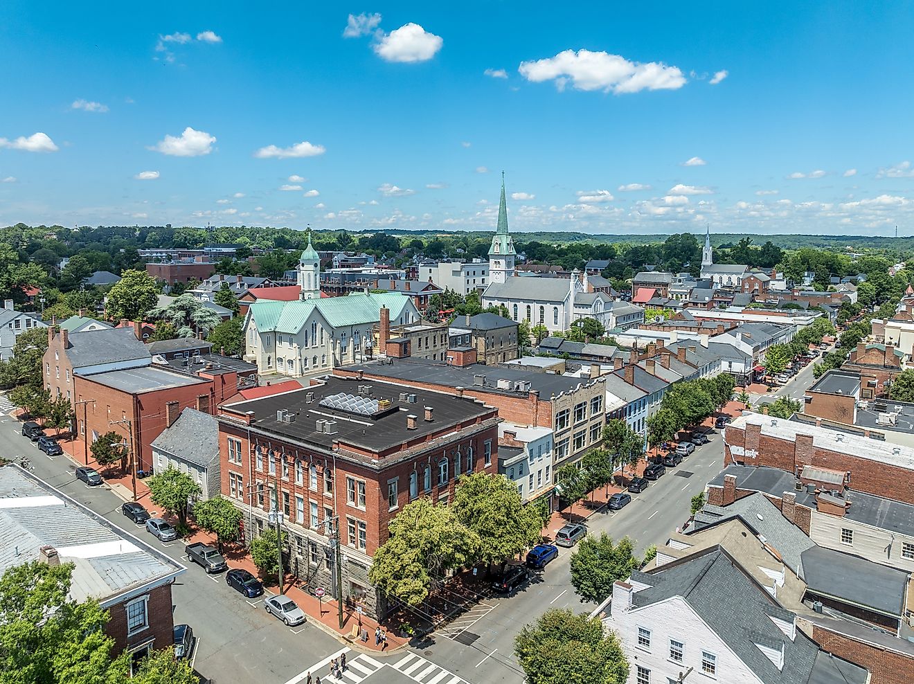 Aerial view Fredericksburg Virginia