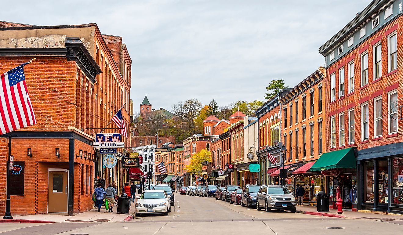 Historical Main Street in Galena, Illinois. Editorial credit: Nejdet Duzen / Shutterstock.com