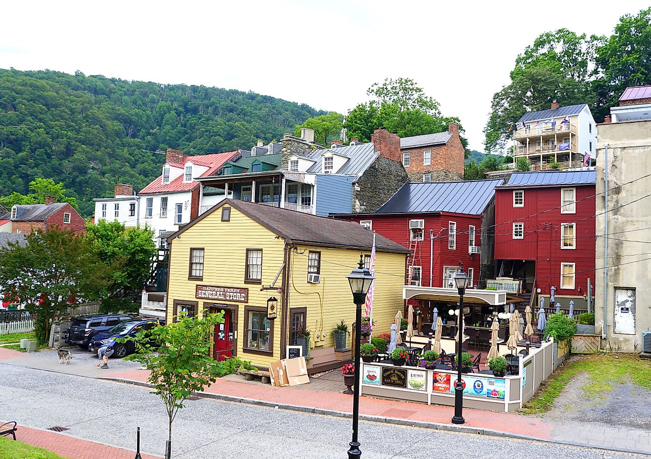 Harpers Ferry, West Virginia - The view of the residential and commercial buildings during the day