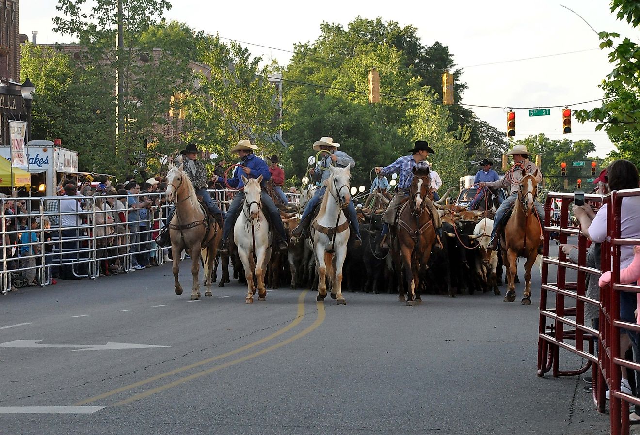 Rodeo parade in Tuscumbia, Alabama. Image credit Luisa P Oswalt via Shutterstock