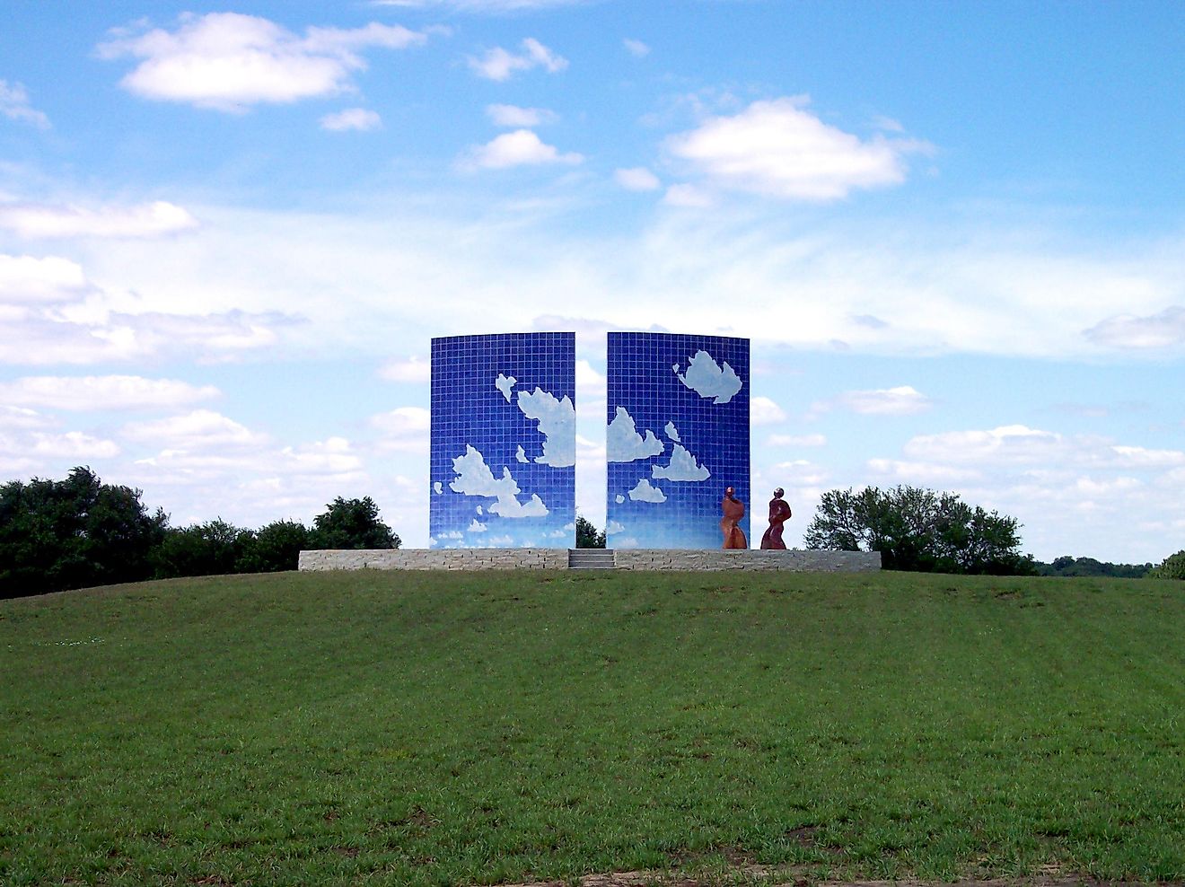 Blue Sky Sculpture in Newton, Kansas. Image credit: Paul Weidenbener via Flickr.com.