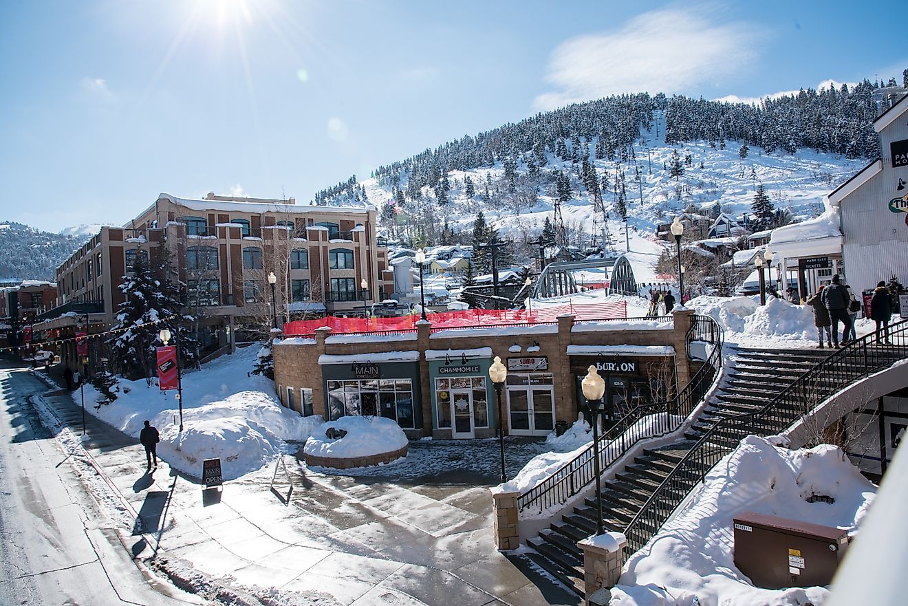 View of Park City during winter in Utah. Editorial credit: Franccesca Sopla G / Shutterstock.com