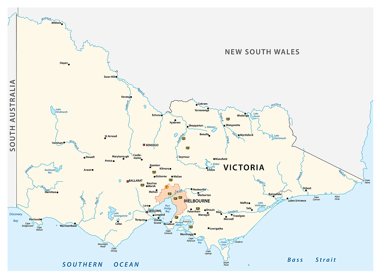 Detailed Map Of Victorian Towns