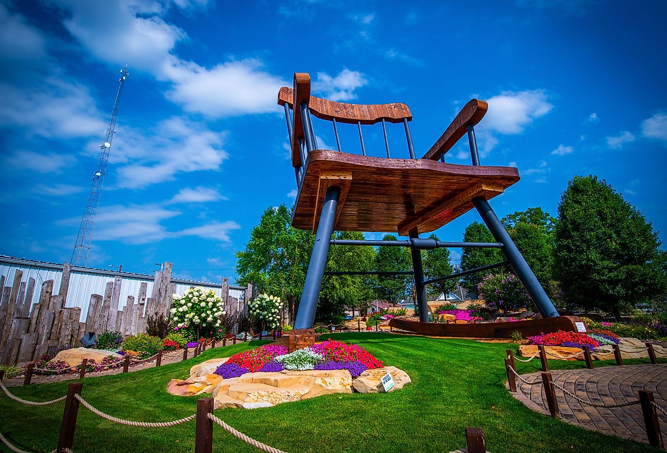 Giant wooden rocking chair in Casey, Illinois. Image credit RozenskiP via Shutterstock.