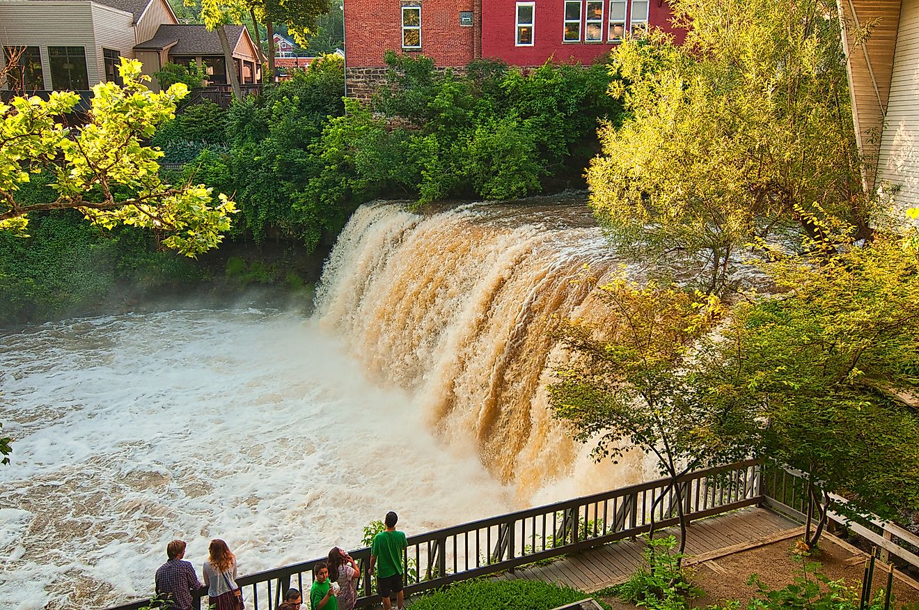 View of Chagrin Falls near Cleveland in Ohio. Editorial credit: Kenneth Sponsler / Shutterstock.com