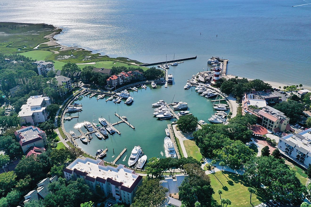 Aerial view of Hilton Head Island, South Carolina.