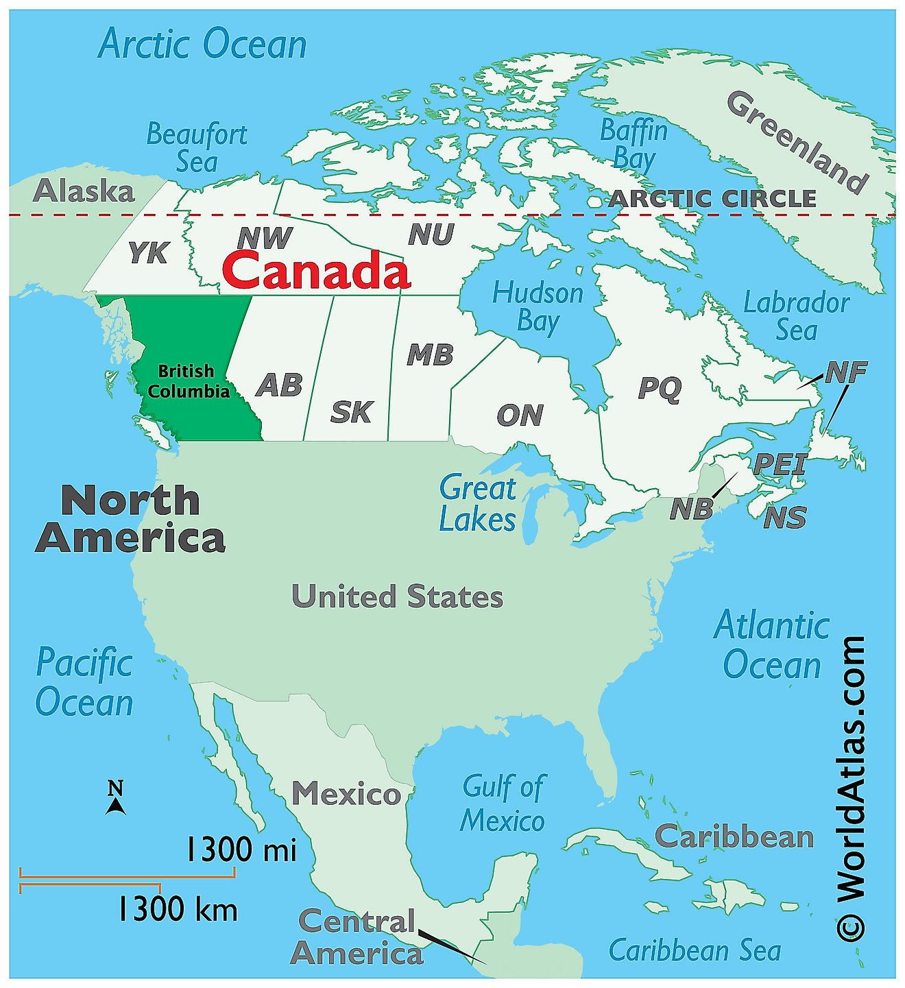 British Columbia Detailed Map