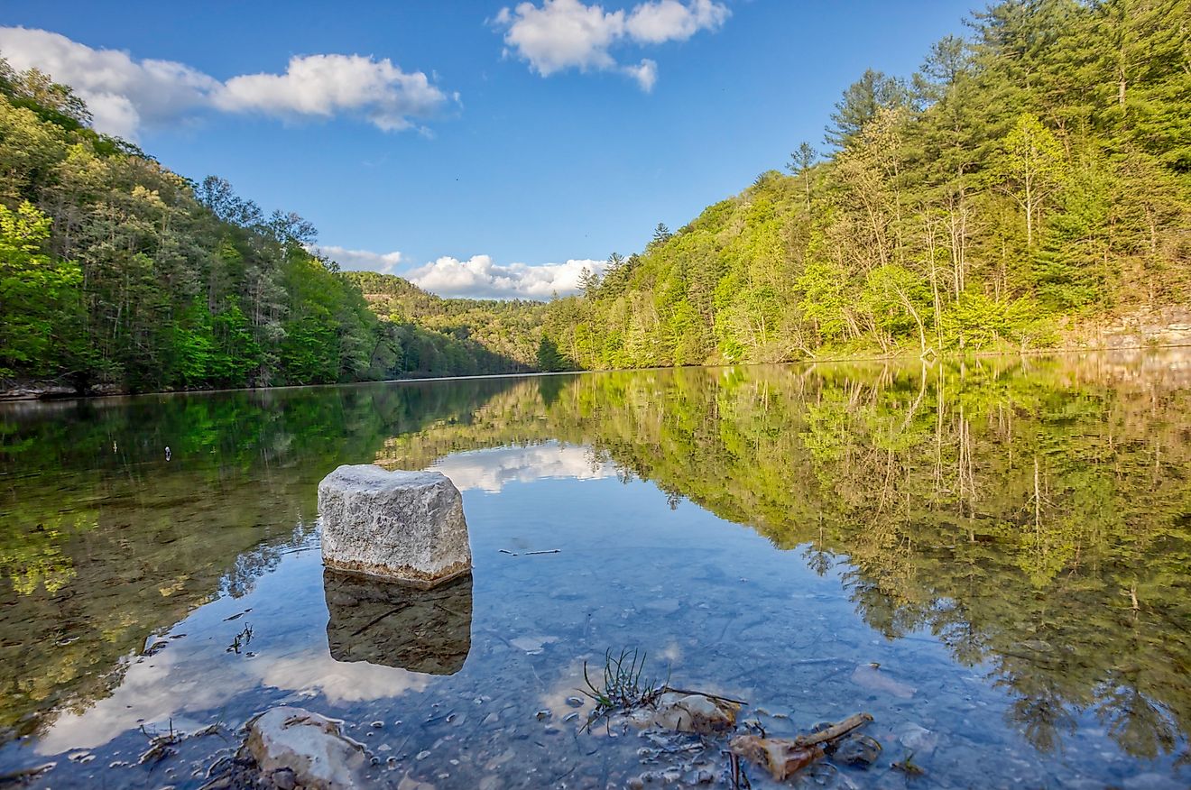 Mill Creek Lake in the Red River Gorge area of Daniel Boone National Forest in Slade, Kentucky.