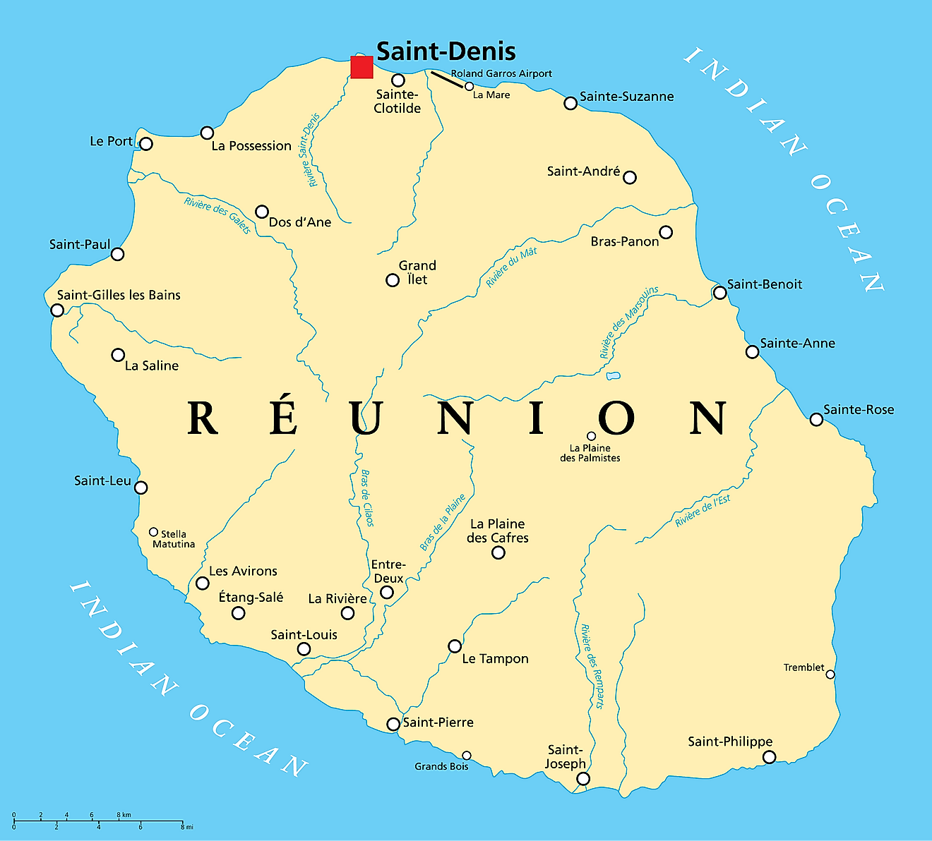 Reunion Island World Map