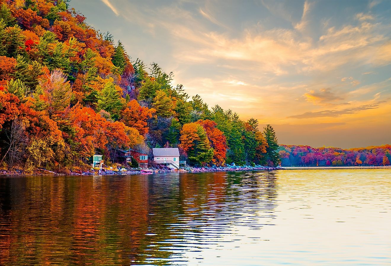 Autumn colors at Devils Lake State Park, along the Tumbled Rocks Trail in Wisconsin.