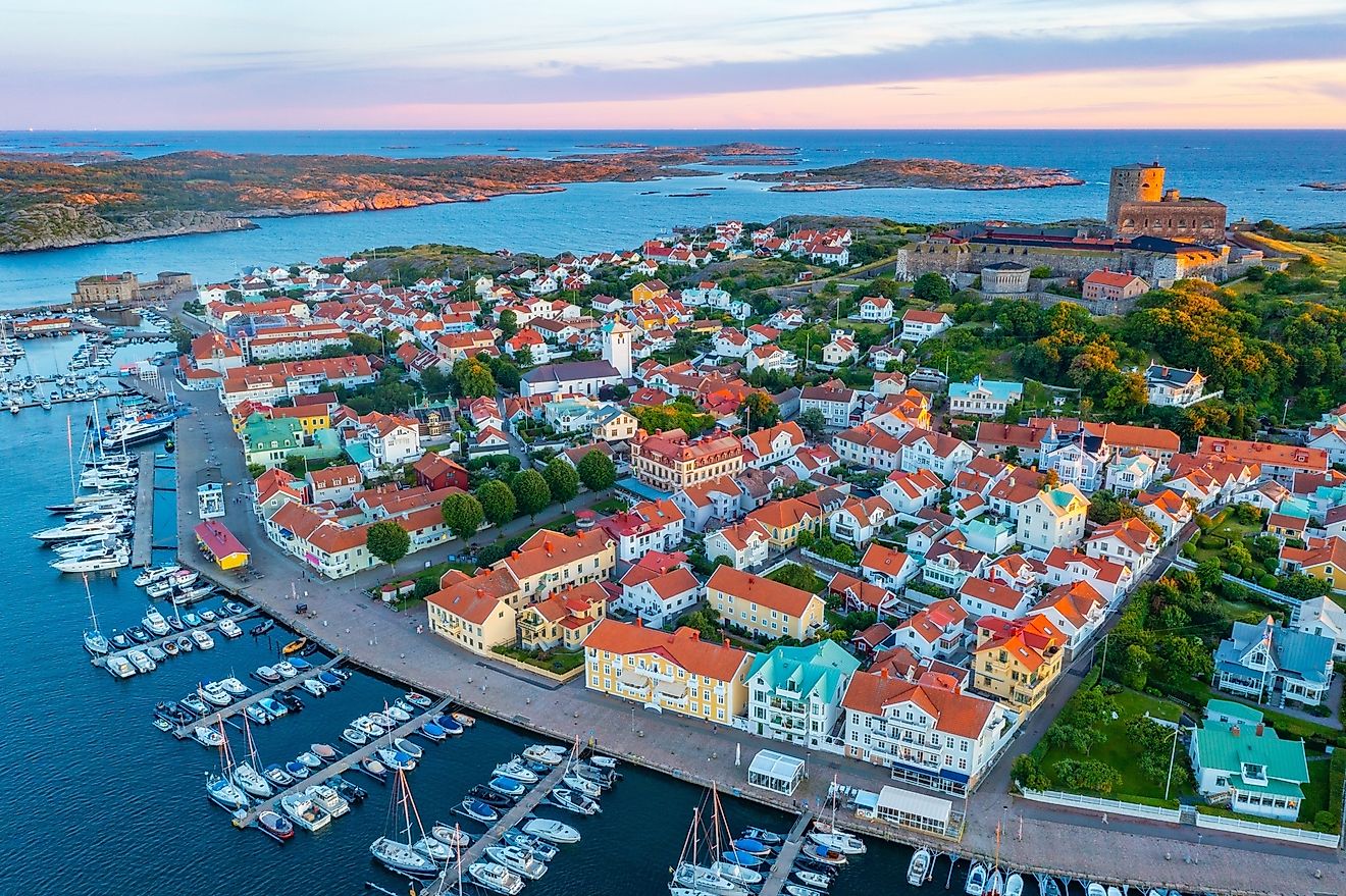 Aerial view of Marstrand, Sweden.