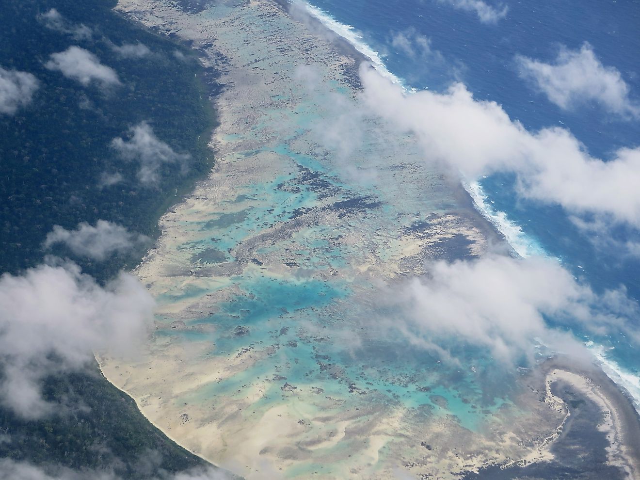 Aerial view of North Sentinel Island, the home of the world's most isolated tribe, the Sentinelese.