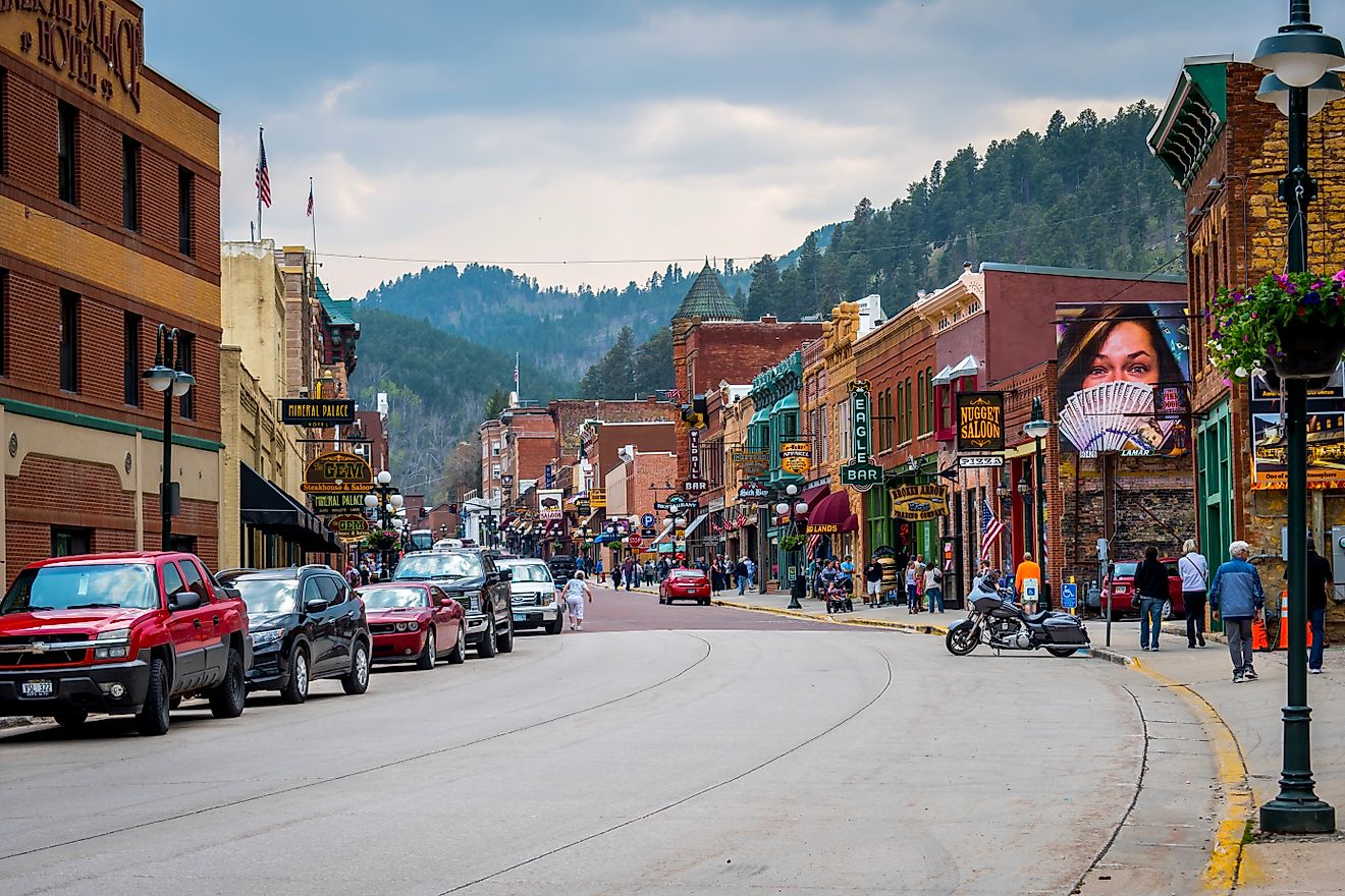 Downtown Deadwood, South Dakota. Editorial credit: Cheri Alguire / Shutterstock.com.