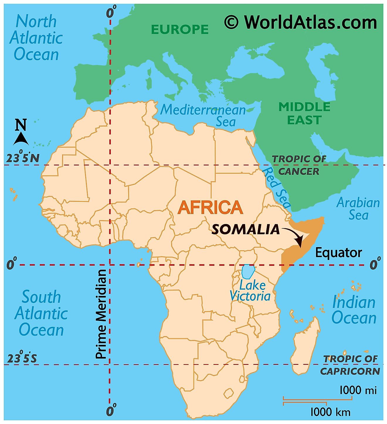 Map Of Africa Showing Somalia - Map of world