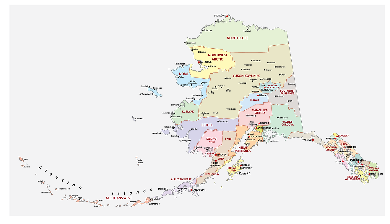 Alaska Map With Counties