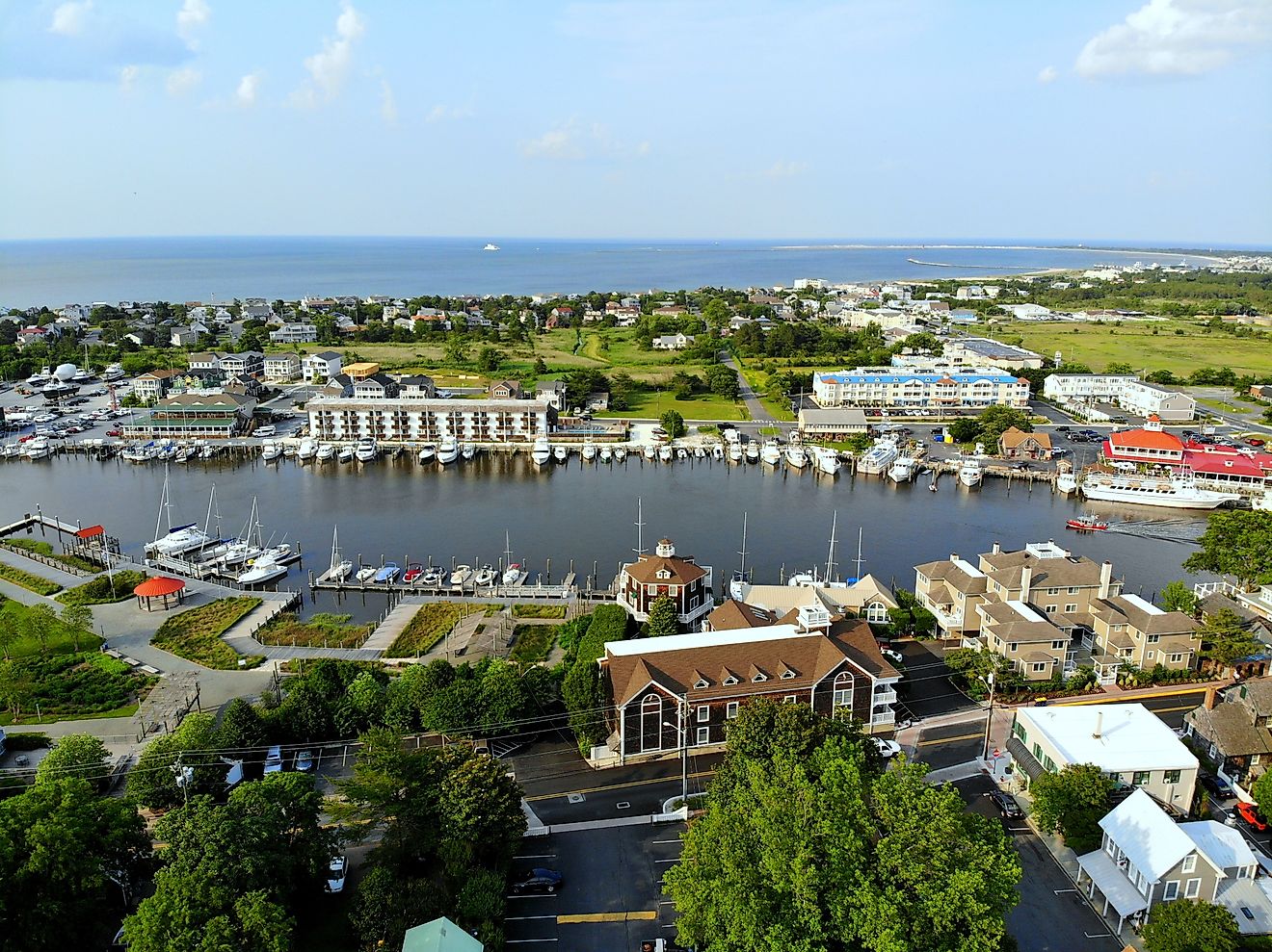 The aerial view of the beach town of Lewes, Delaware. Editorial credit: Khairil Azhar Junos / Shutterstock.com