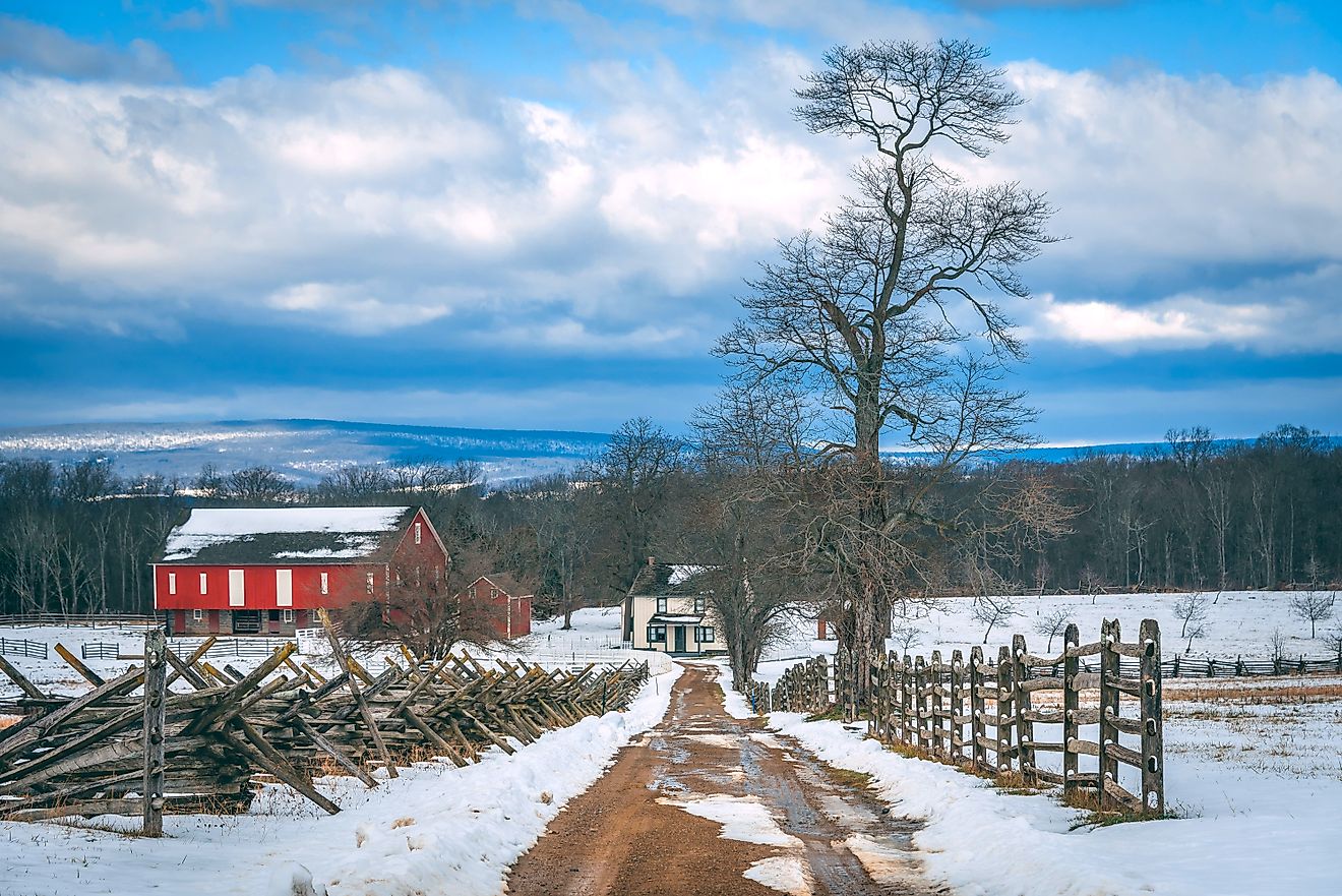 Beautiful farm scene near Gettysburg, Pennsylvania.