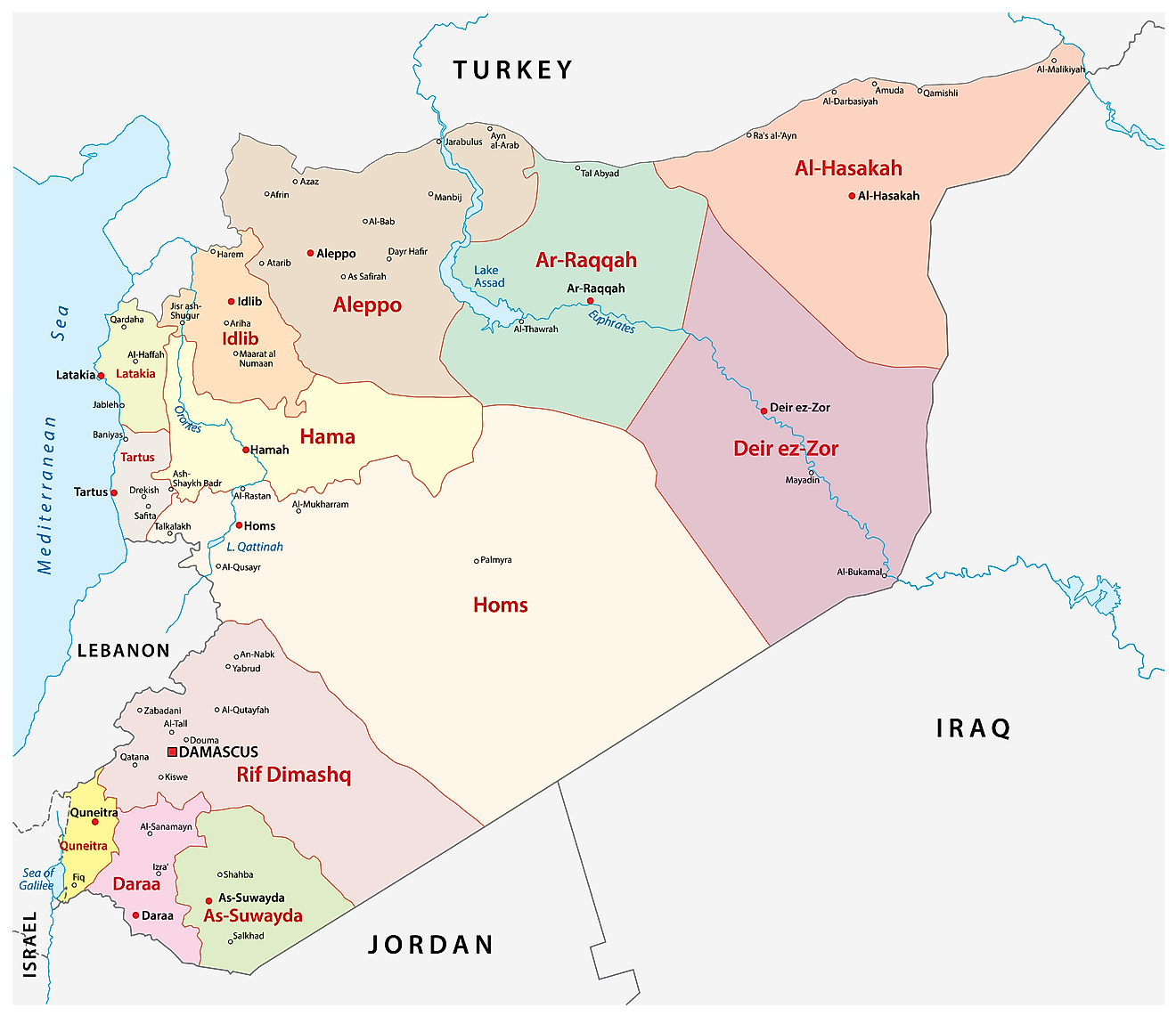 Syria Governorates Map 