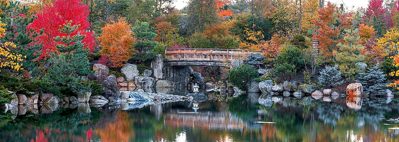 Frederik Meijer gardens in autumn time in Grand Rapids, Michigan.