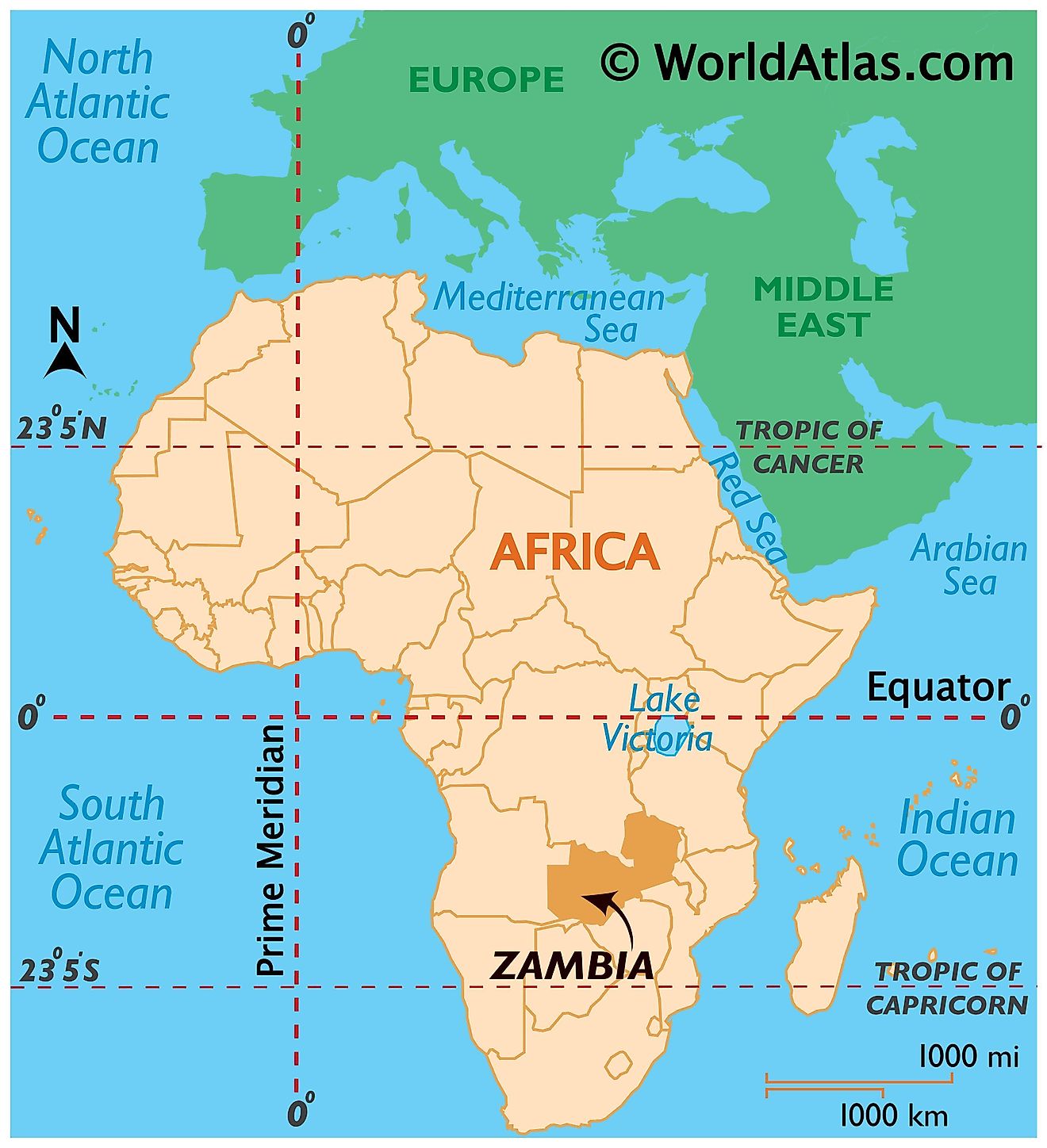 zambia map africa