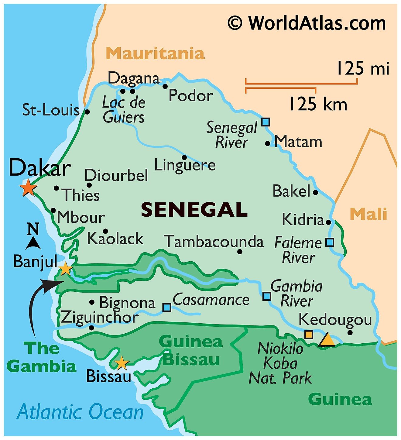 Mapas de Senegal Atlas del Mundo