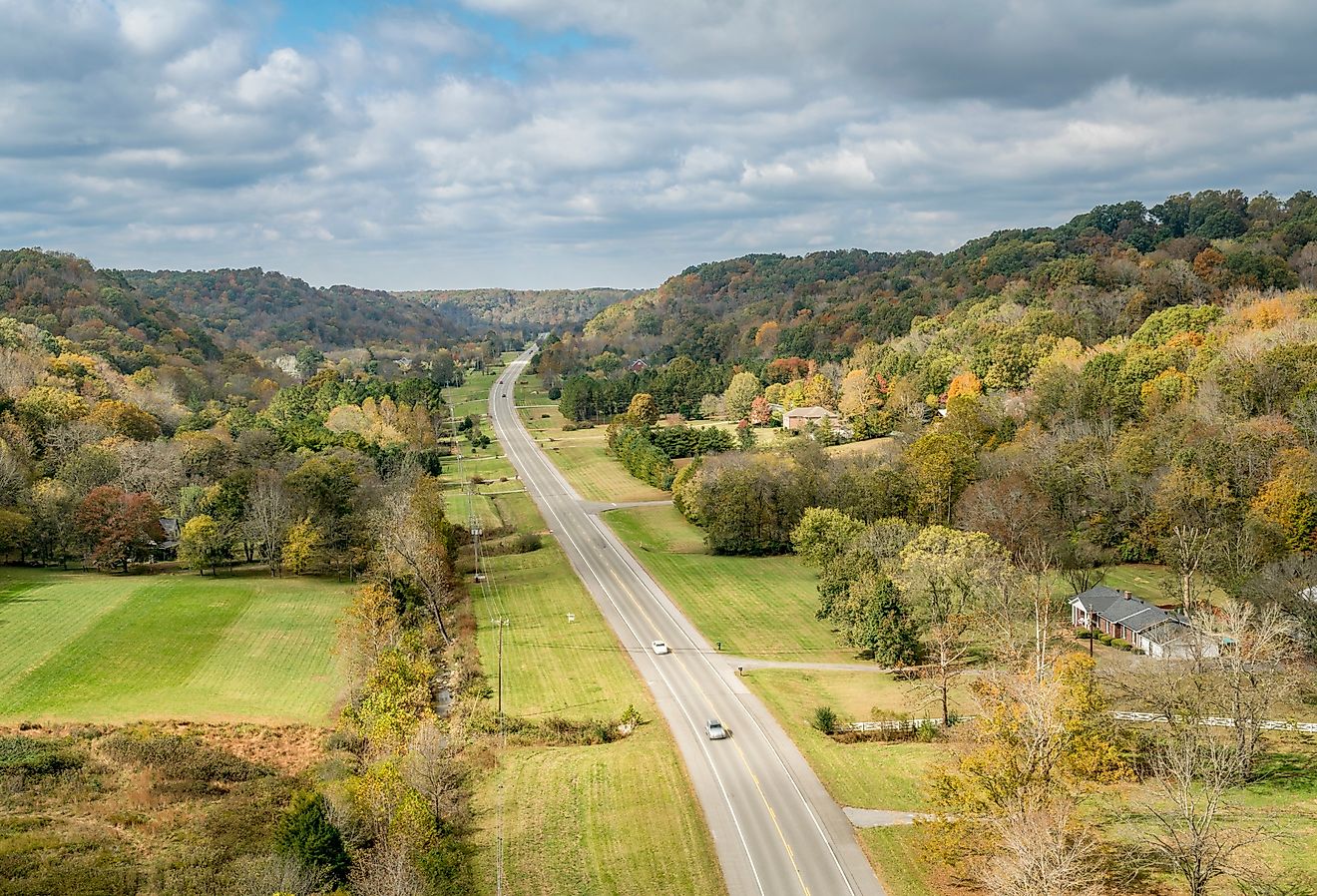 View from the double Arch Bridge at Natchez Trace Parkway.