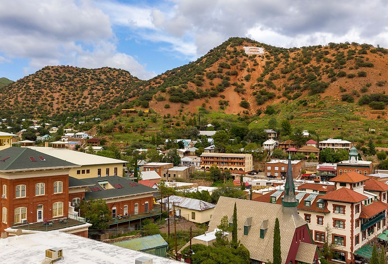 Overlooking downtown Bisbee, Arizona.