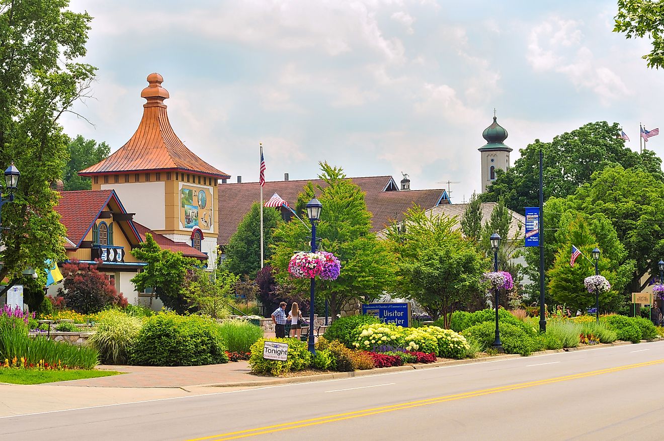Bavarian-style architecture is one of the main attractions in Frankenmuth, Michigan, via Kenneth Sponsler / Shutterstock.com